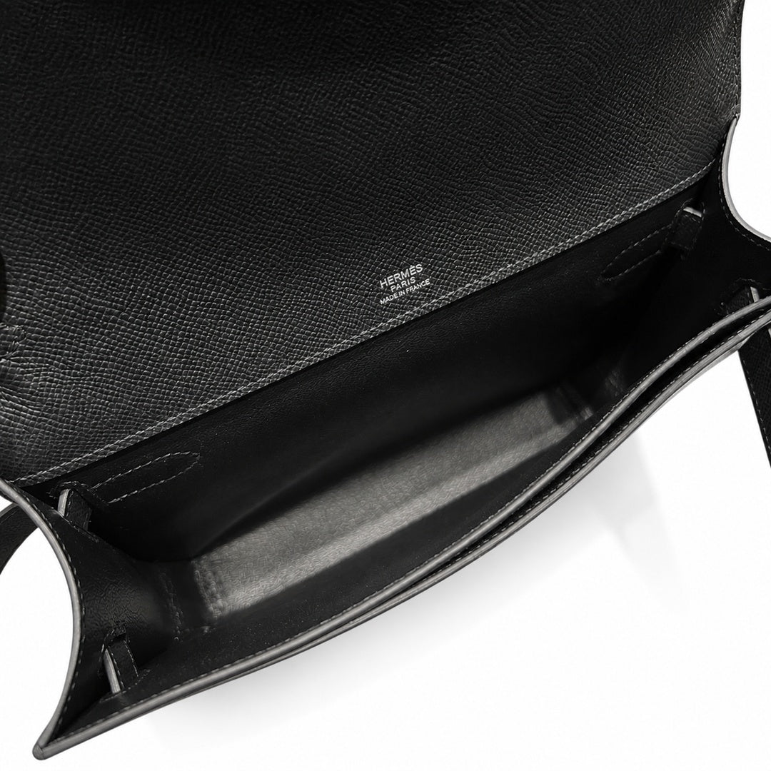 Hermès Kelly Dépêches Clutch 25cm Noir Epsom Calf Leather Palladium Hardware