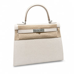 Hermès Kelly Sellier 28 Craie Epsom Calf Leather Palladium Hardware