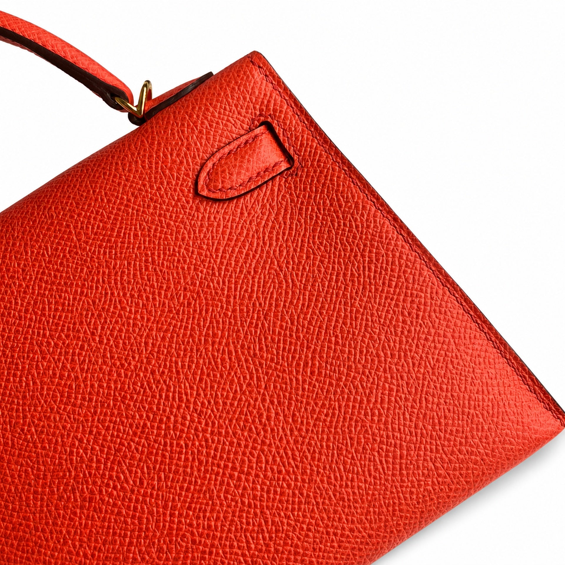Hermès Kelly Sellier 19 Vermillon Epsom Calf Leather Gold Hardware