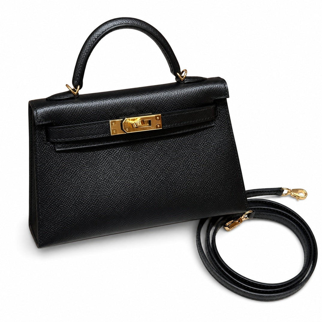 Hermès Mini Kelly II 20 Noir Epsom Calf Leather Gold Hardware
