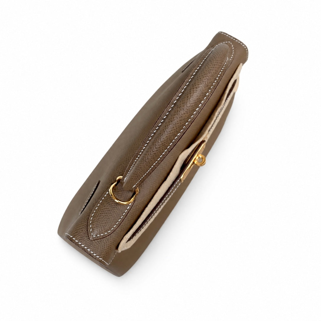 Hermès Kelly Sellier 28cm Etoupe Epsom Calf Leather Gold Hardware