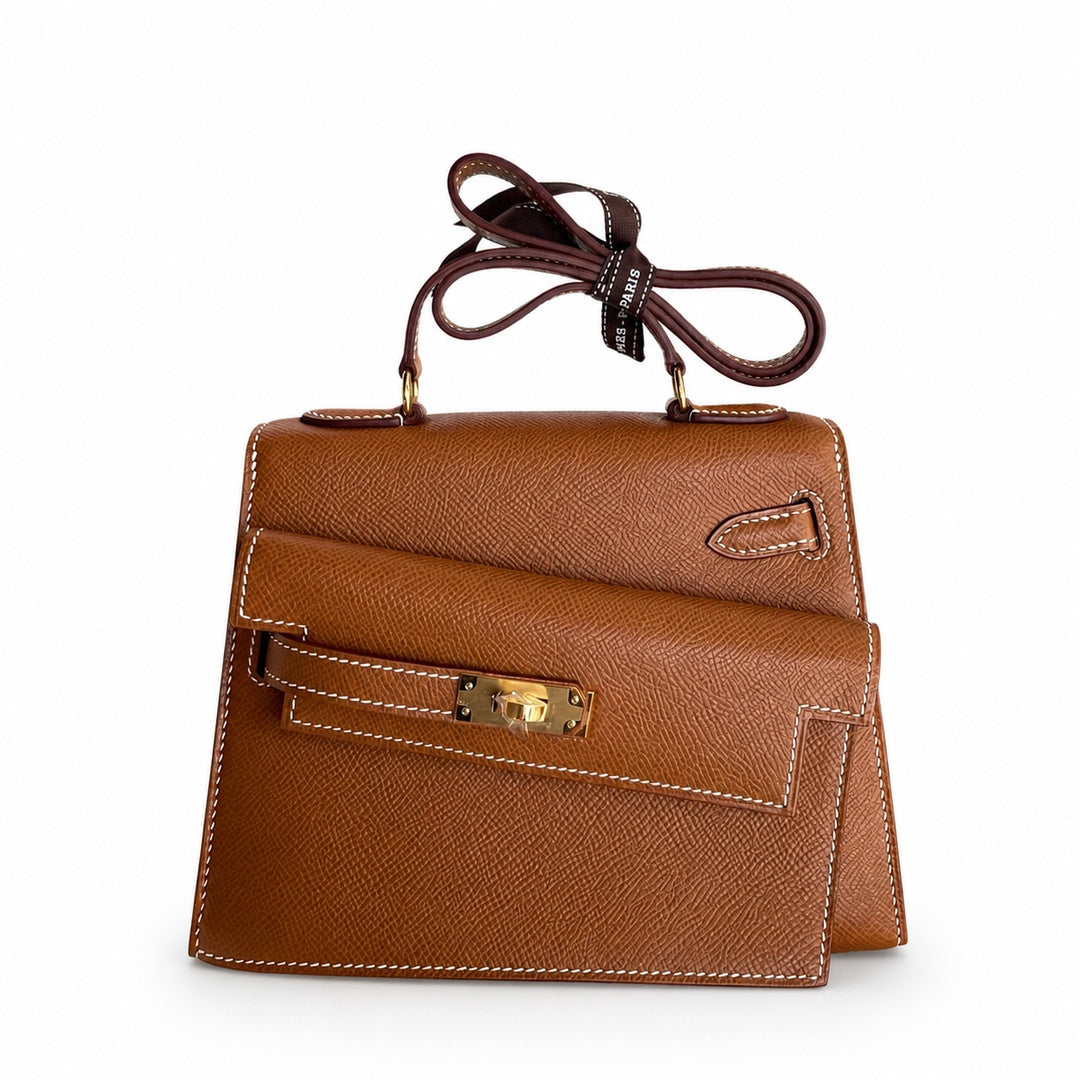 Hermès Kelly Desordre Sellier 20cm Gold Epsom Calf Leather Gold Hardware