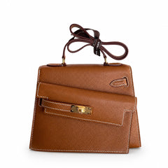 Hermès Kelly Desordre Sellier 20cm Gold Epsom Calf Leather Gold Hardware