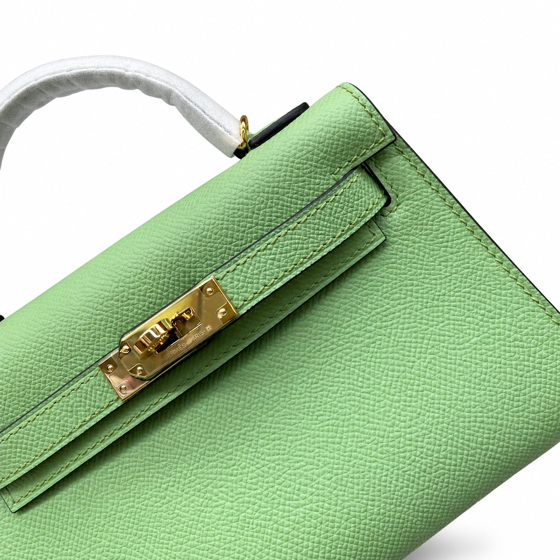 Hermès Kelly Sellier 19 Vert Pomme Epsom Gold Hardware