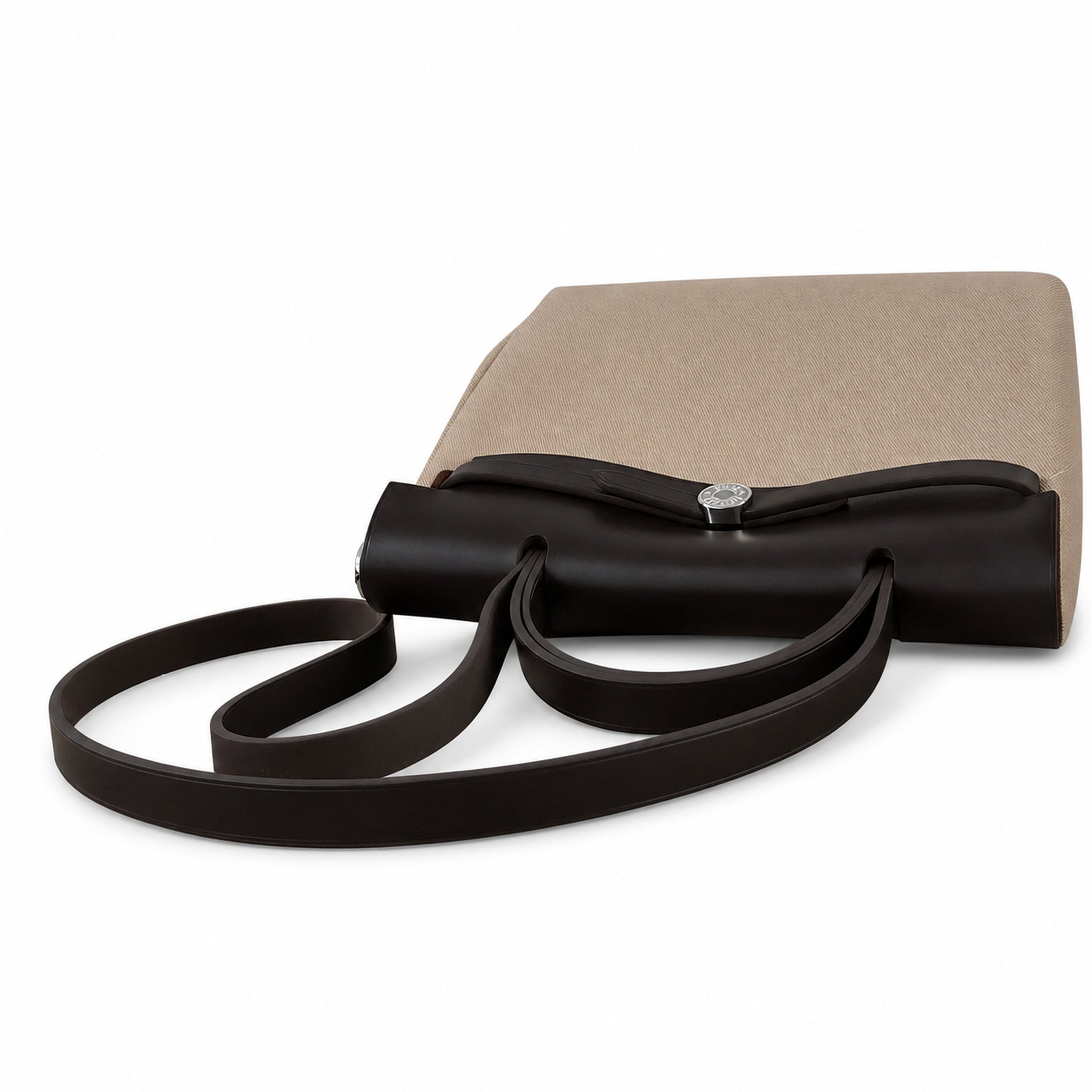 Hermès Herbag Zip 31 Beige Sable Toile H / Noir Vache Hunter Leather Palladium Hardware