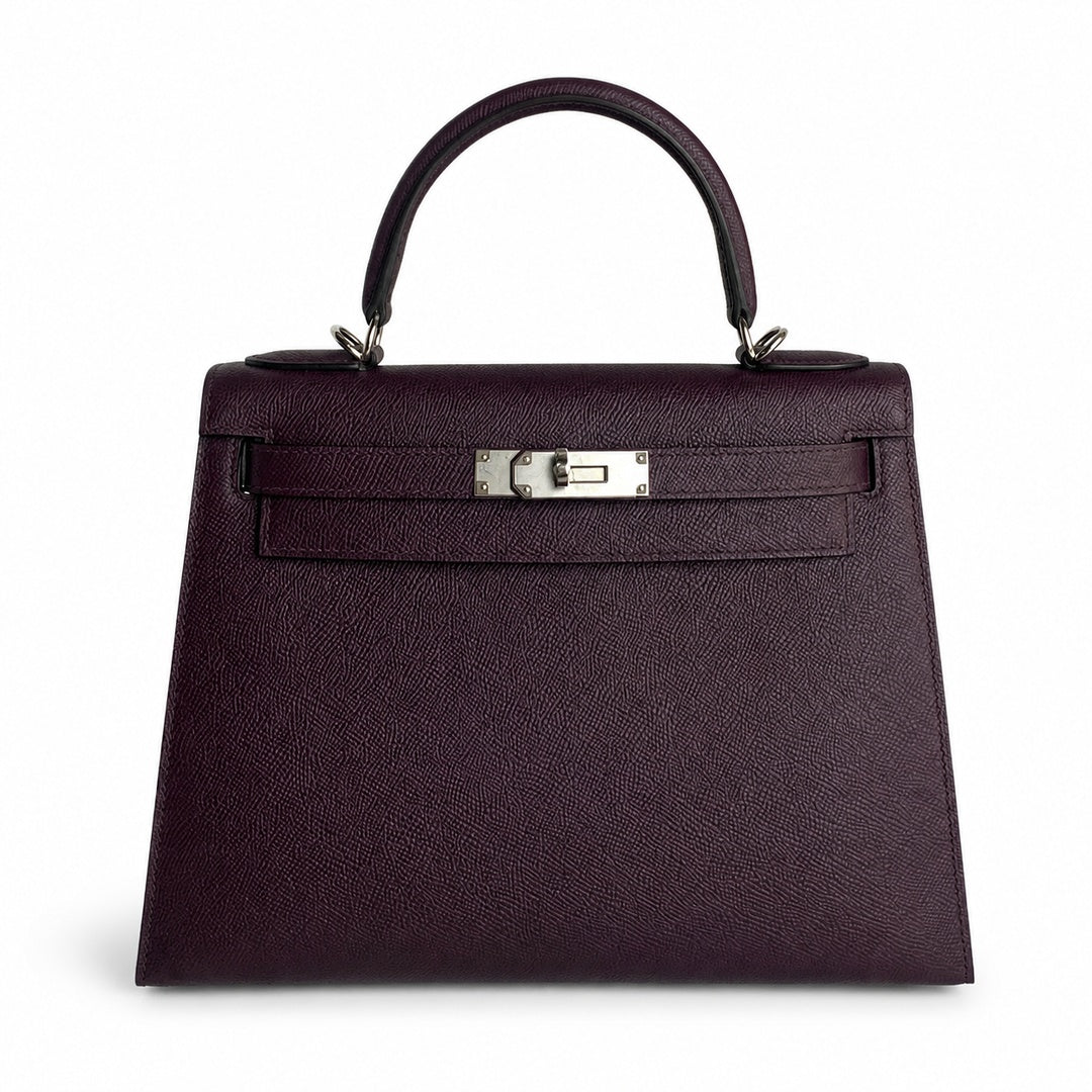 Hermès Kelly II 28cm Prunier Epsom Calf Leather Palladium Hardware