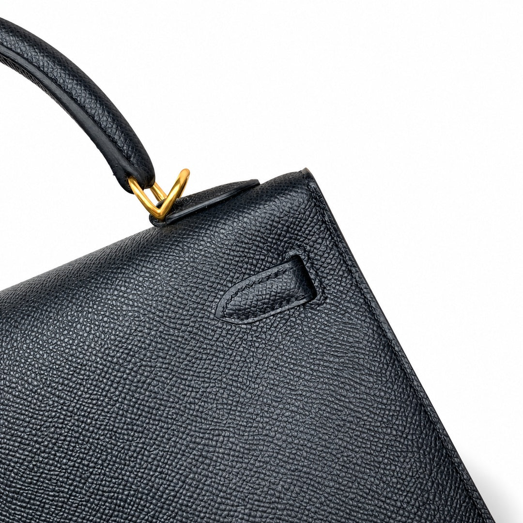 Hermès Kelly Sellier 25cm Noir Epsom Calf Leather Gold Hardware