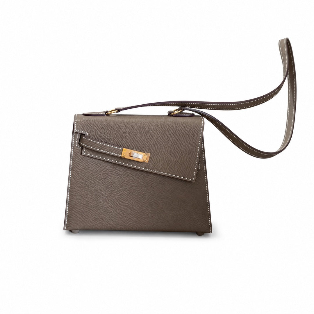 Hermès Kelly En Désordre 20cm Etoupe Epsom Calf Leather Gold Hardware
