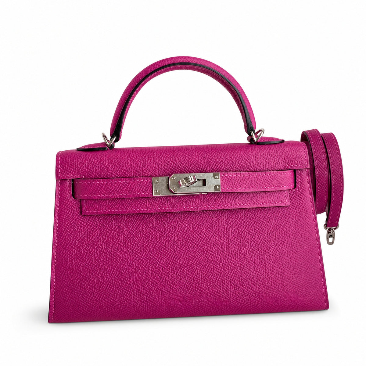 Hermès Kelly Sellier 19 Rose Purple Epsom Palladium Hardware
