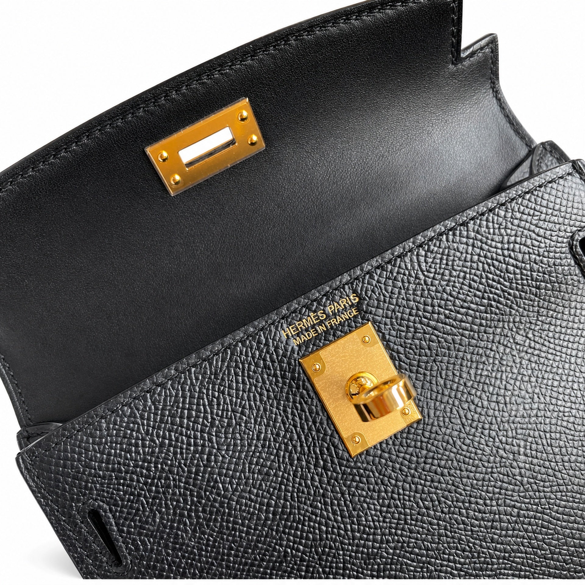 Hermès Mini Kelly II 19cm Noir Epsom Calf Leather Gold Hardware