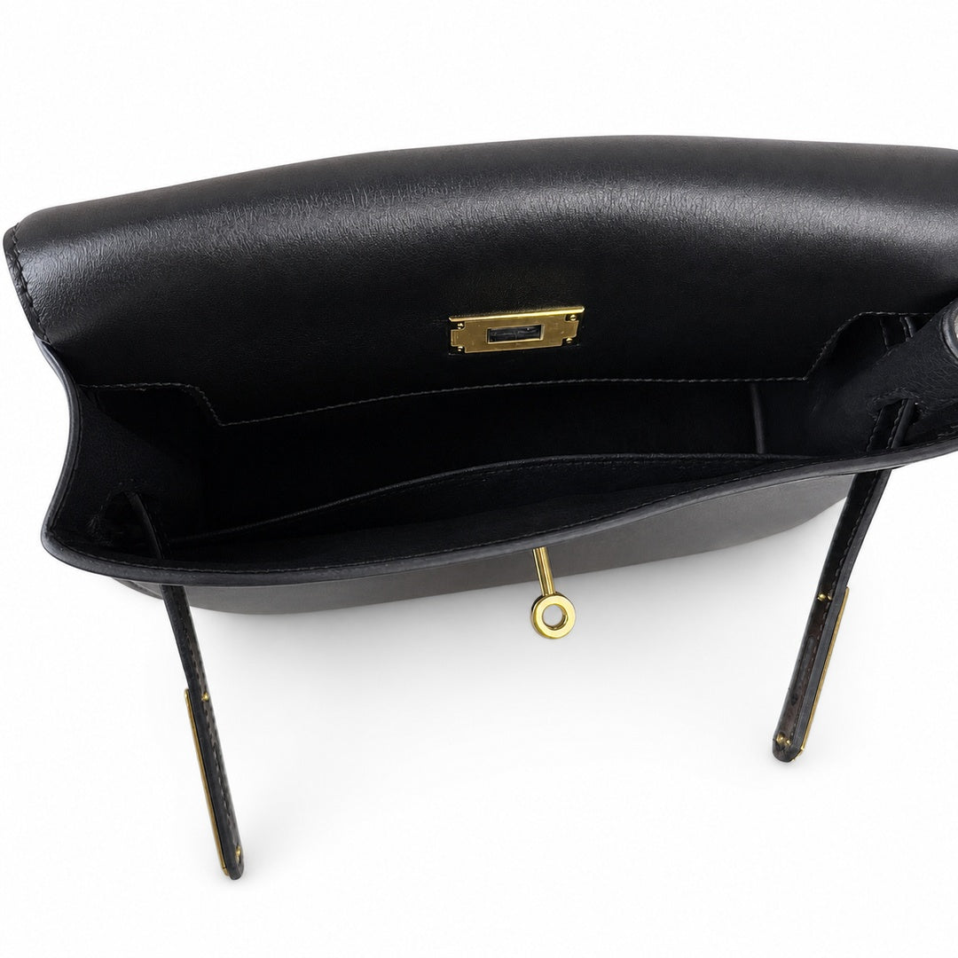 Kelly Messenger PM 27 Veau Togo, Noir, Gold Hardware