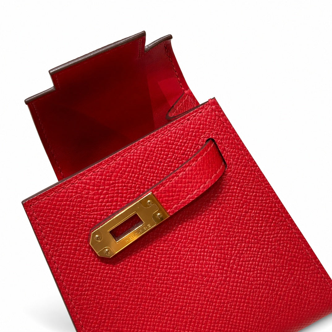 Hermès Mini Kelly II 20 Rouge Casaque Epsom Calf Leather Gold Hardware