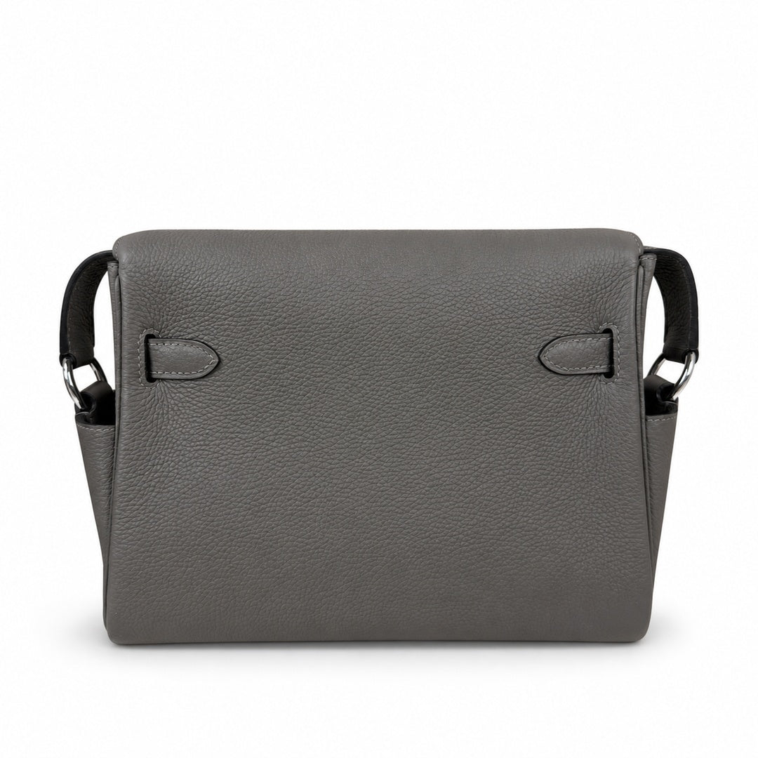 Kelly Messenger PM 27 Veau Togo, Gris Étain, Palladium Hardware