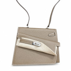 Hermès Kelly Desordre Sellier 20cm Etoupe Epsom Calf Leather Palladium Hardware