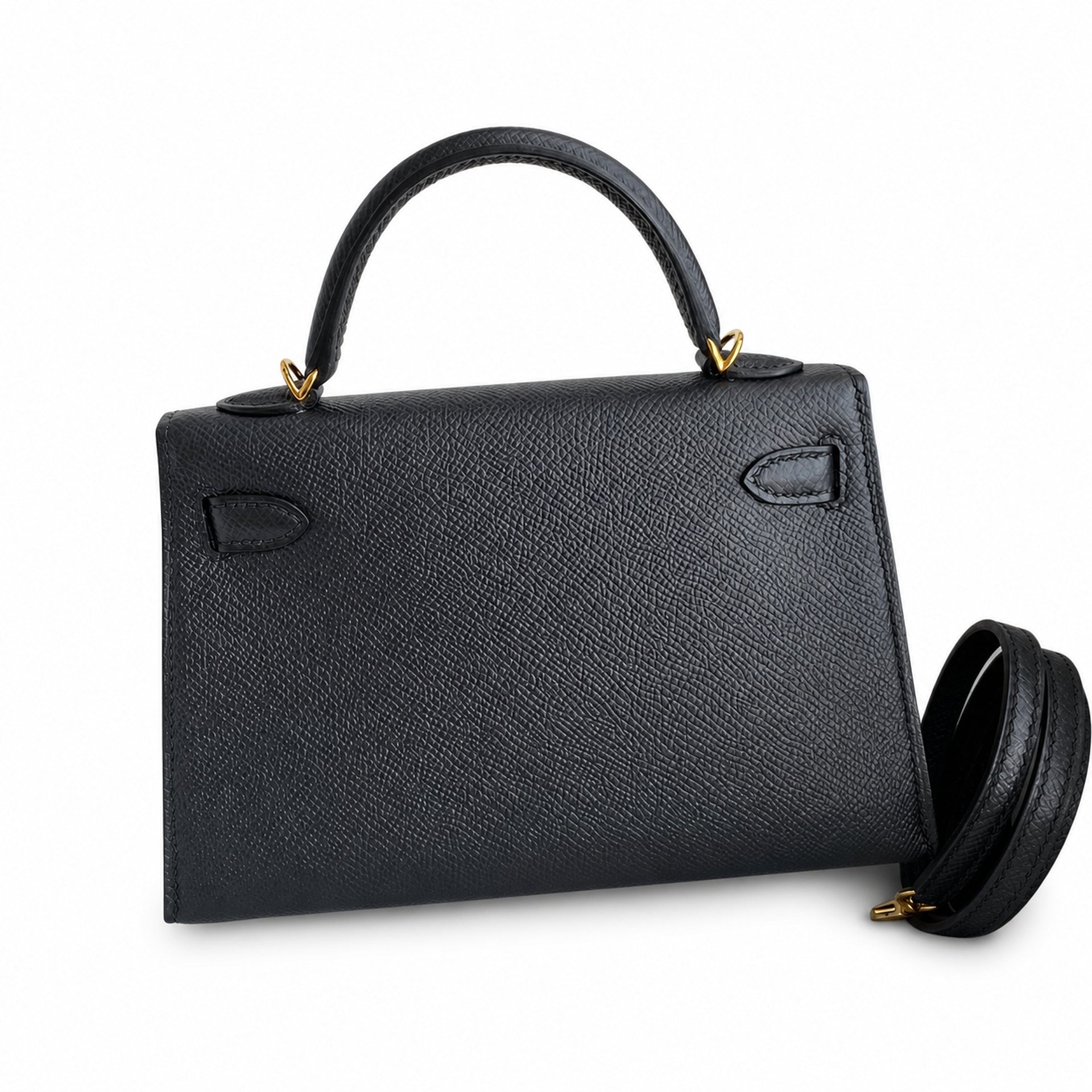 Hermès Mini Kelly II 19cm Noir Epsom Calf Leather Gold Hardware