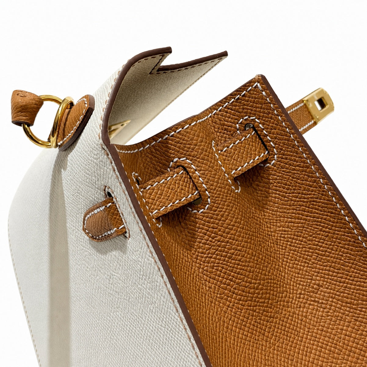 Hermès Kelly 25 Color-Block Epsom Gold Hardware