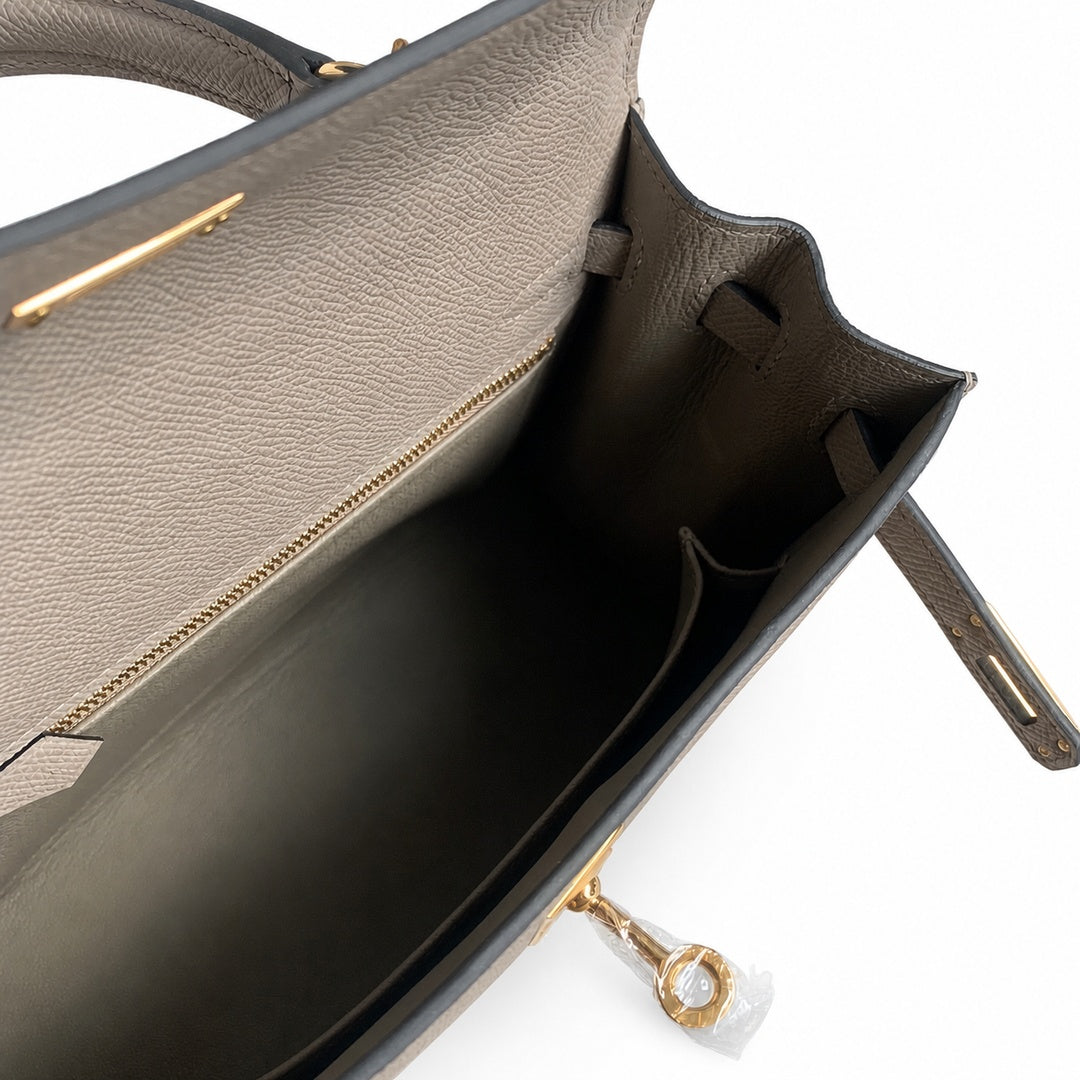 Hermès Kelly II 25cm Gris Asphalte Epsom Calf Leather Gold Hardware