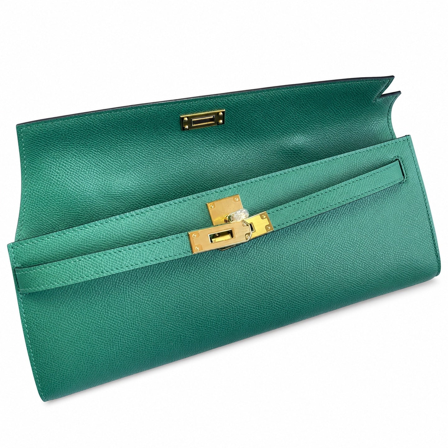 Hermès Kelly Cut 31 Clutch Epsom Leather Picture Malachite Green