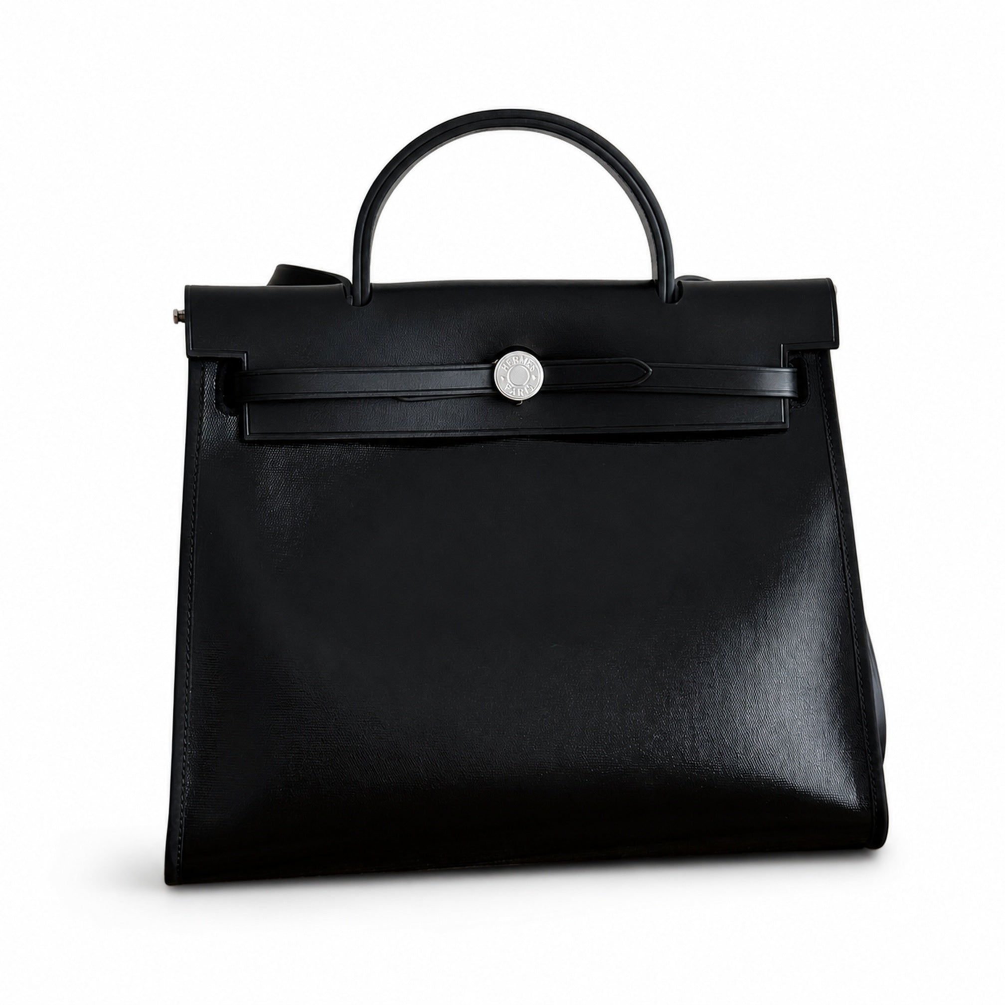 Hermès Herbag 31 All Black Calf Leather Palladium Hardware
