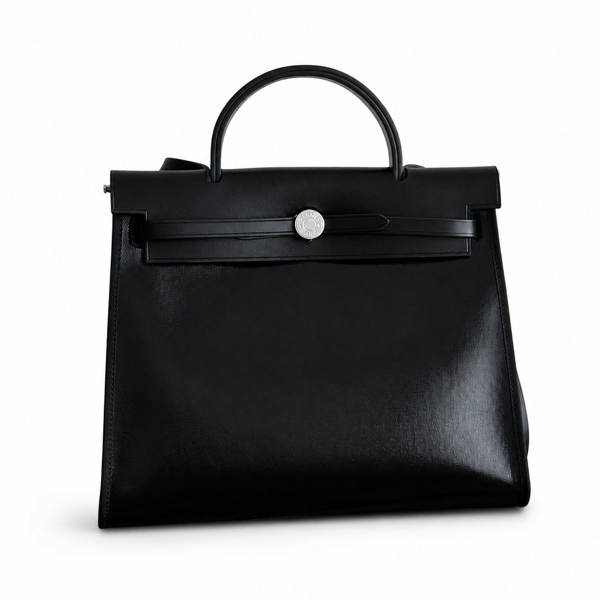 Hermès Herbag 31 All Black Calf Leather Palladium Hardware