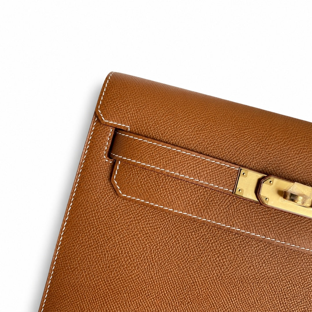 Hermès Kelly Dépêches 25cm Gold Epsom Calf Leather Gold Hardware