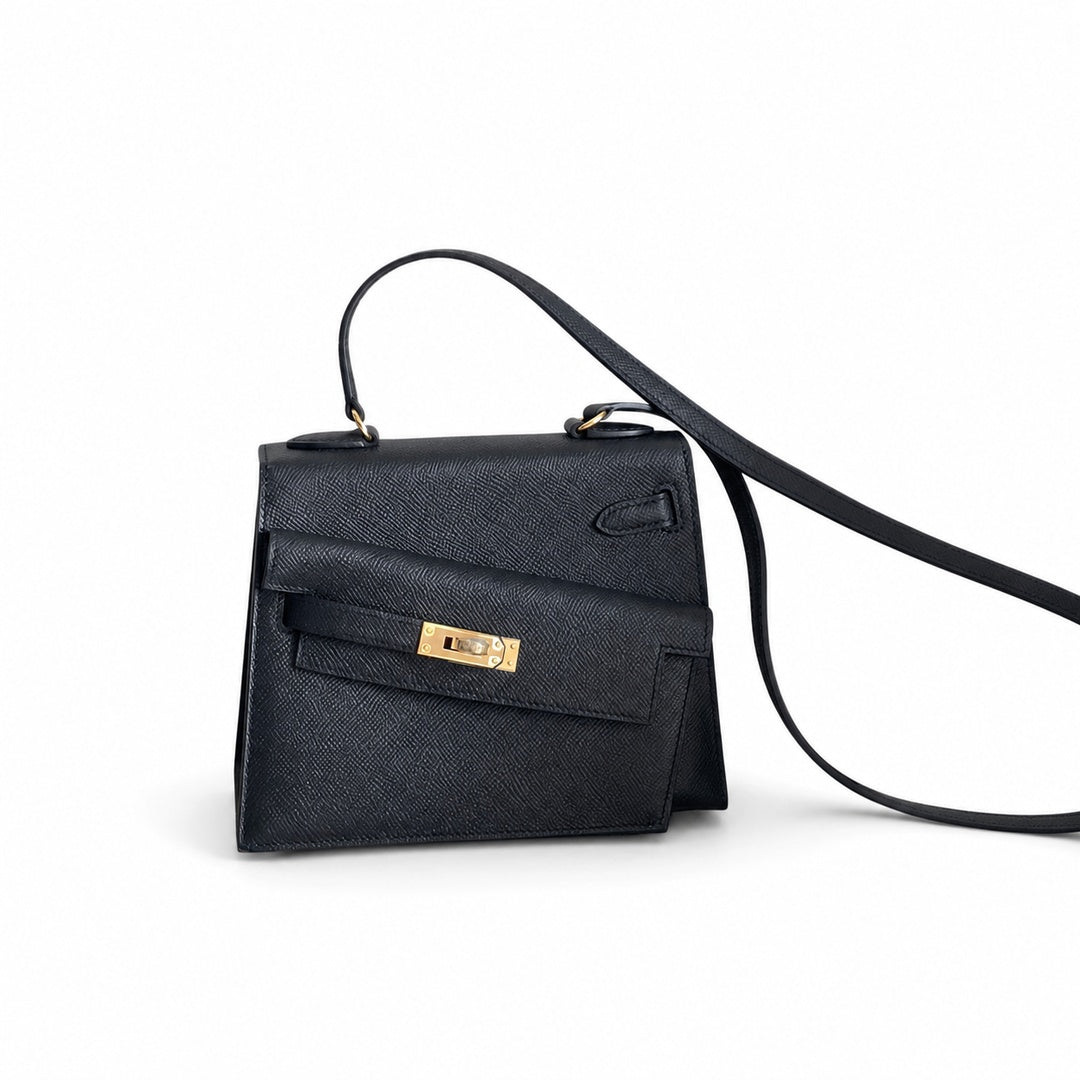 Hermès Kelly En Désordre 20cm Noir Epsom Calf Leather Gold Hardware