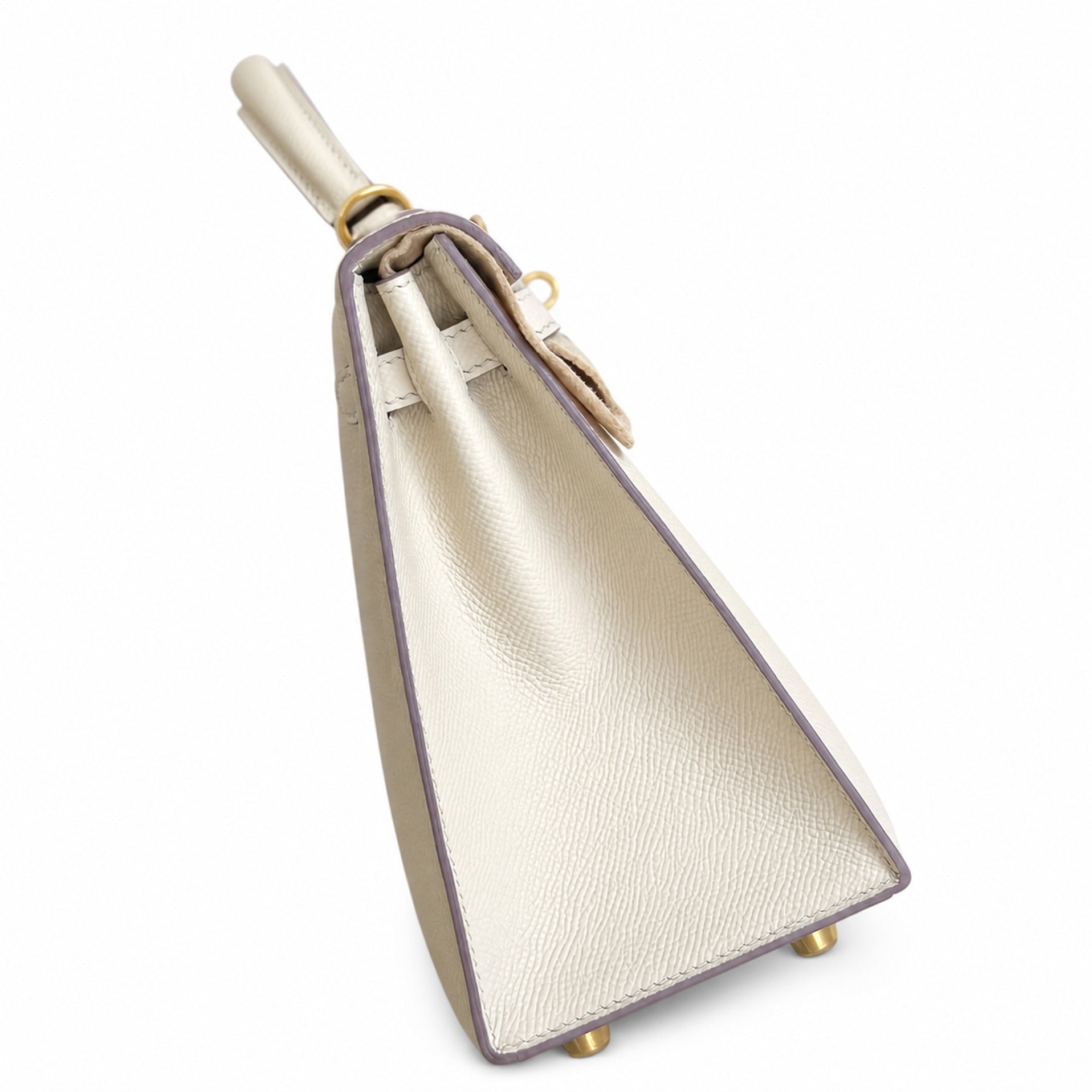 Hermès Kelly Sellier 25 Craie Epsom Calf Leather Gold Hardware