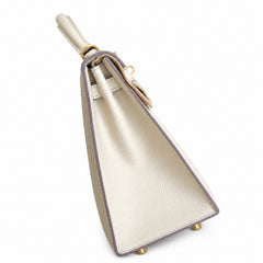 Hermès Kelly Sellier 25 Craie Epsom Calf Leather Gold Hardware