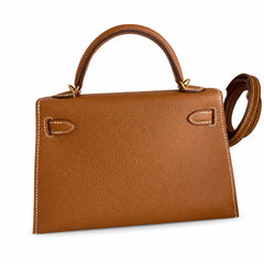 Hermès Mini Kelly II 19cm Gold Epsom Calf Leather Gold Hardware