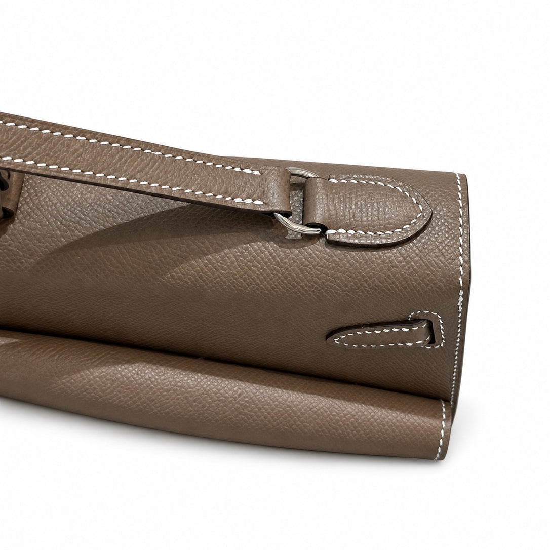 Hermès Kelly En Désordre 20cm Etoupe Epsom Calf Leather Palladium Hardware
