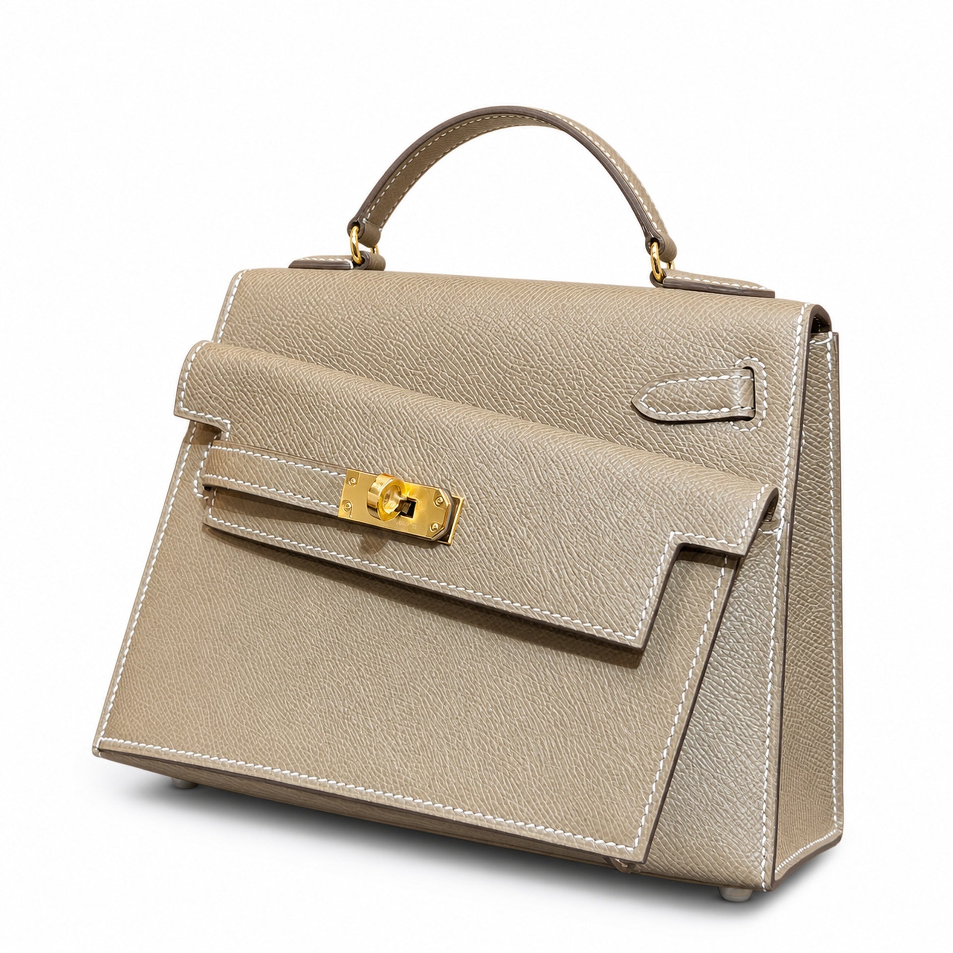 Hermès Kelly Desordre 20 Etoupe Epsom Calf Leather Gold Hardware