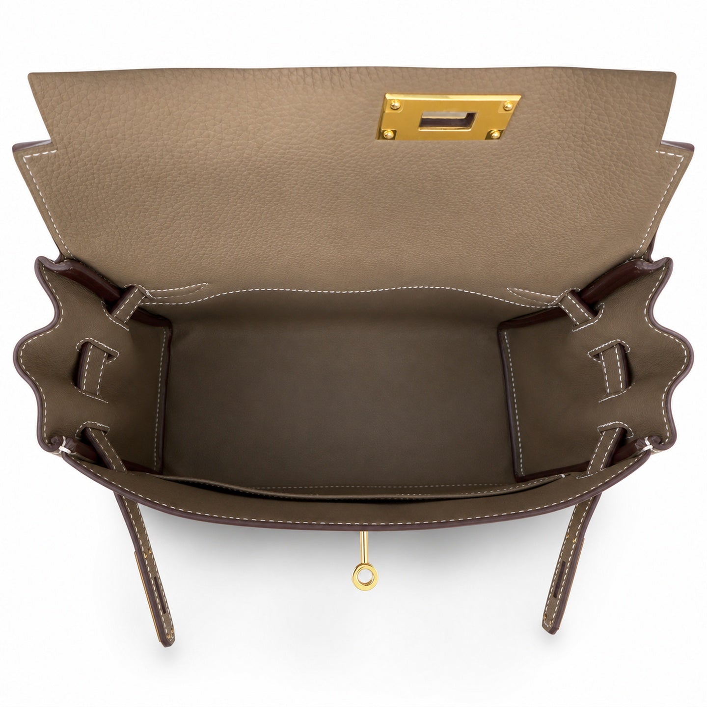 Kelly Messenger PM 27 Veau Togo, Élephant, Gold Hardware