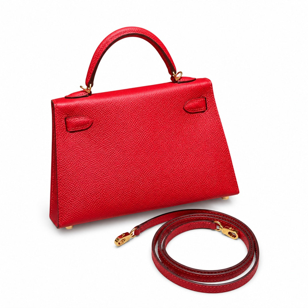 Hermès Mini Kelly II 20 Rouge Casaque Epsom Calf Leather Gold Hardware