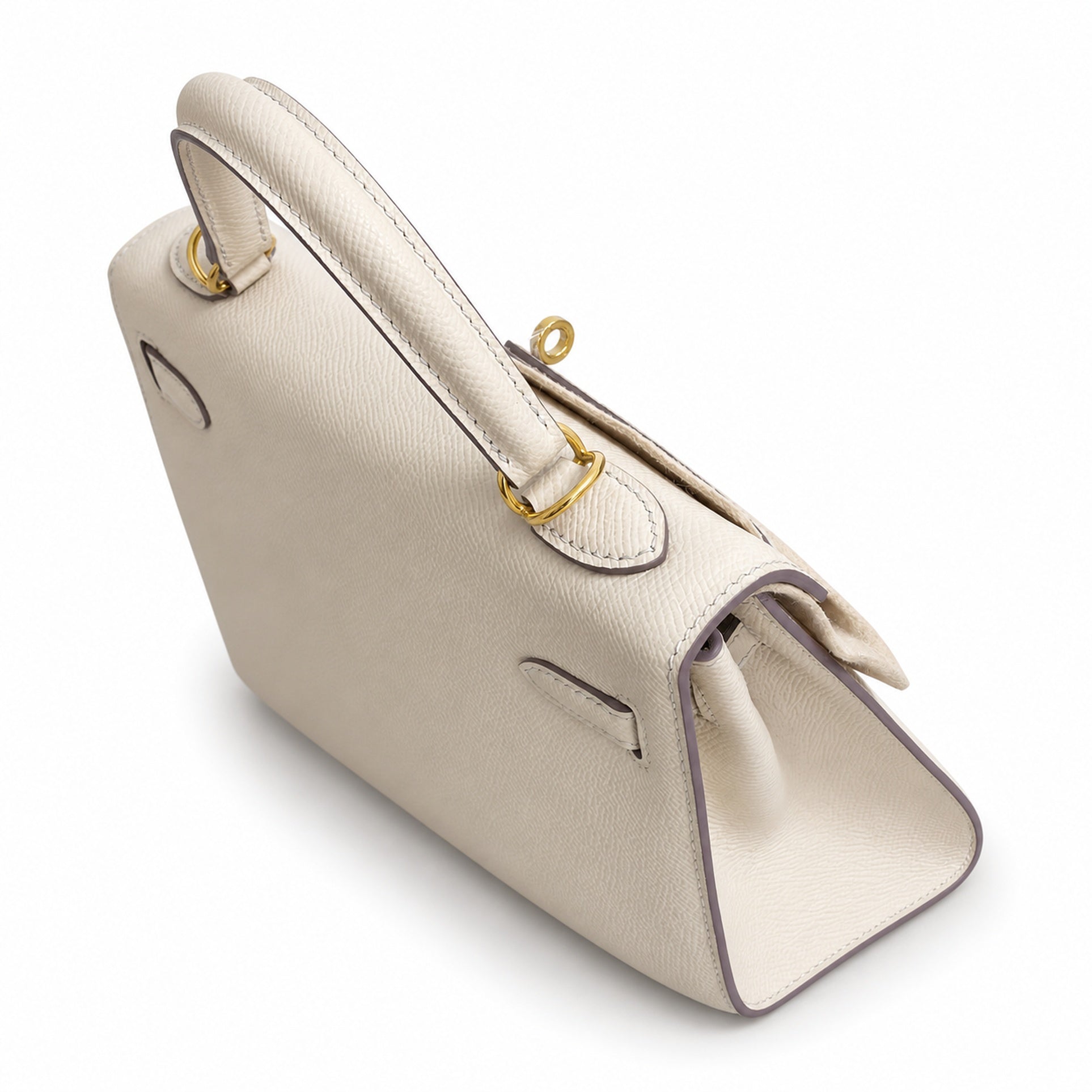 Hermès Kelly Sellier 25 Craie Epsom Calf Leather Gold Hardware