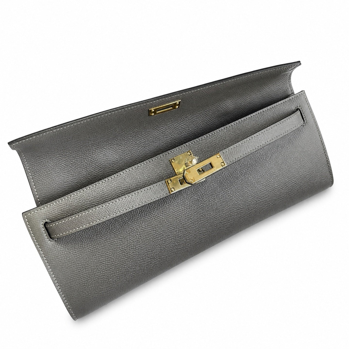 Hermès Kelly Cut 31 Clutch Epsom Leather Picture Pewter Gray
