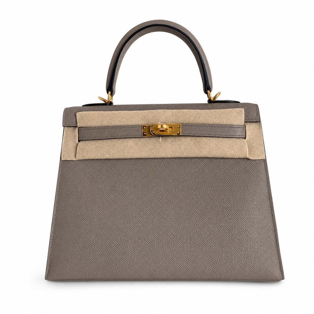 Hermès Mini Kelly II 25cm Gris Asphalte Epsom Calf Leather Gold Hardware