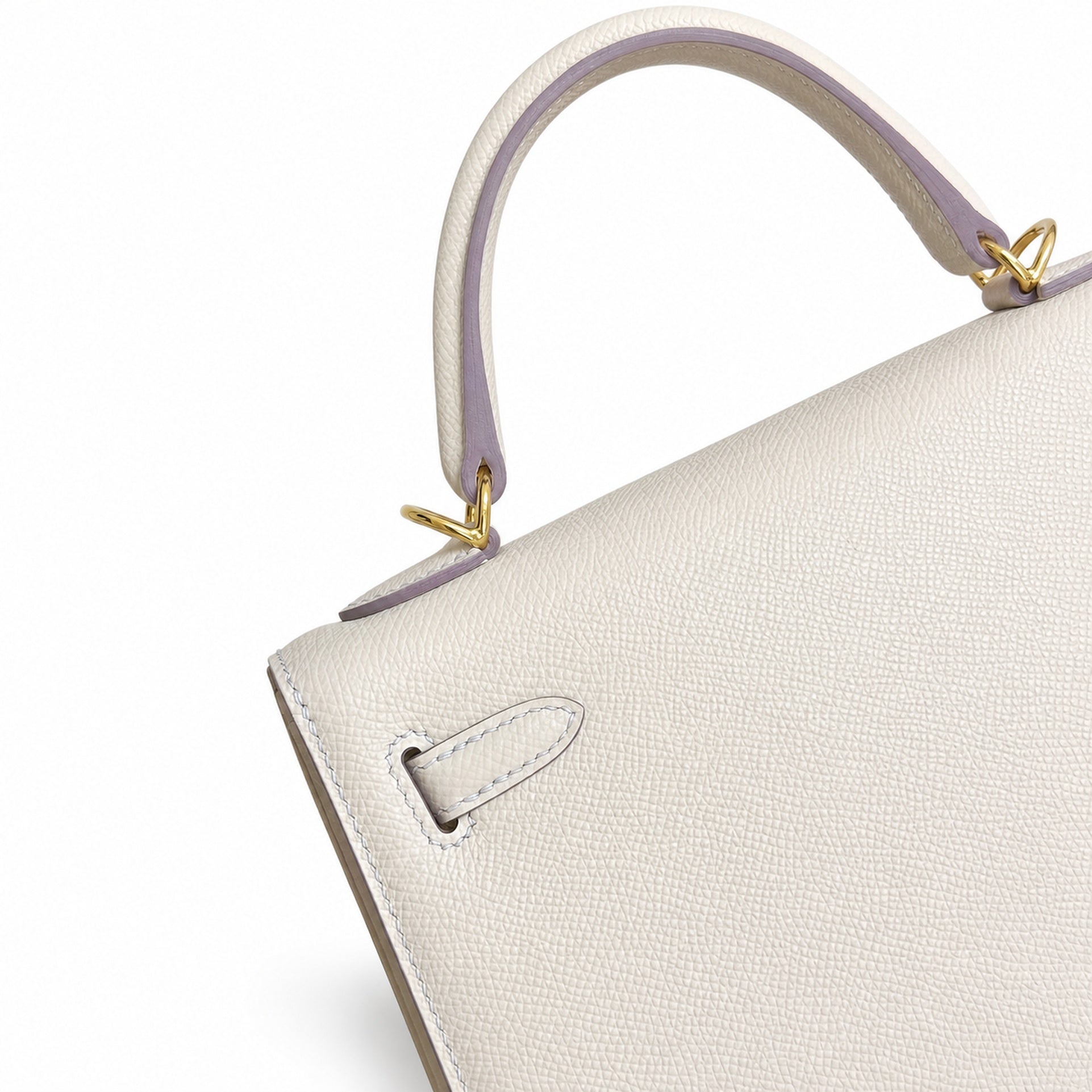 Hermès Kelly Sellier 25 Craie Epsom Calf Leather Gold Hardware