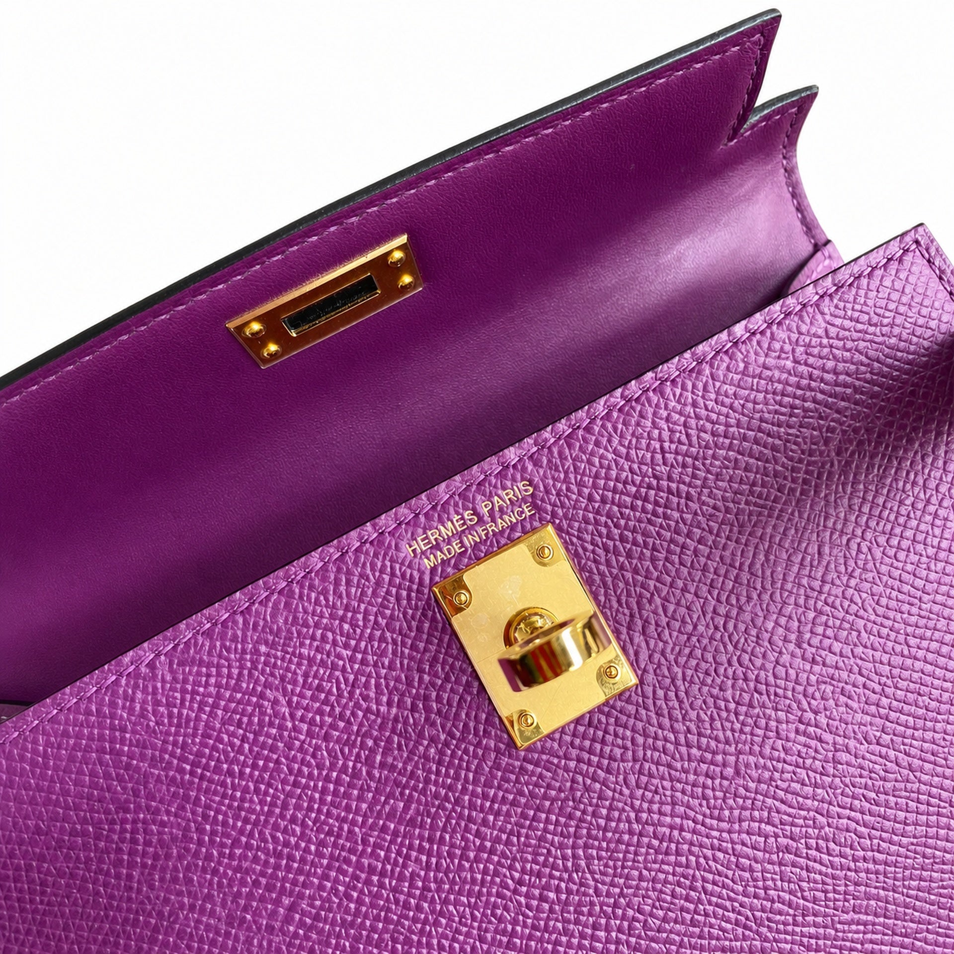 Hermès Kelly Sellier 19 Anémone Epsom Gold Hardware