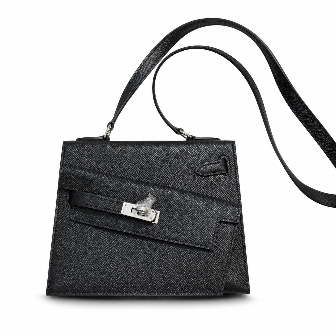 Hermès Kelly En Désordre 20cm Noir Epsom Calf Leather Palladium Hardware