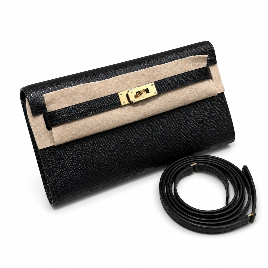 Hermès Kelly To Go Noir Epsom Calf Leather Gold Hardware