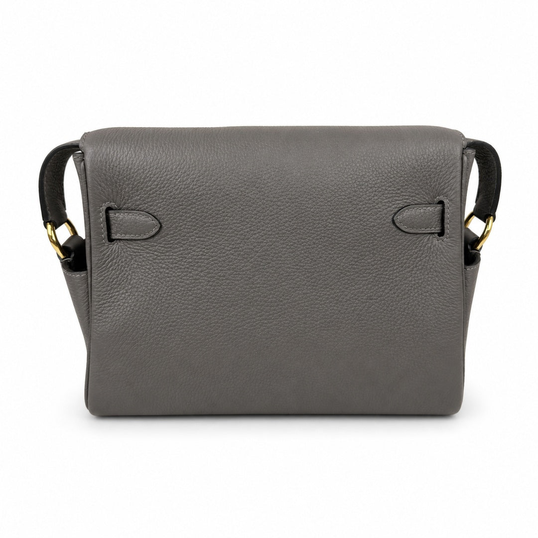 Kelly Messenger PM 27 Veau Togo, Gris Étain, Gold Hardware