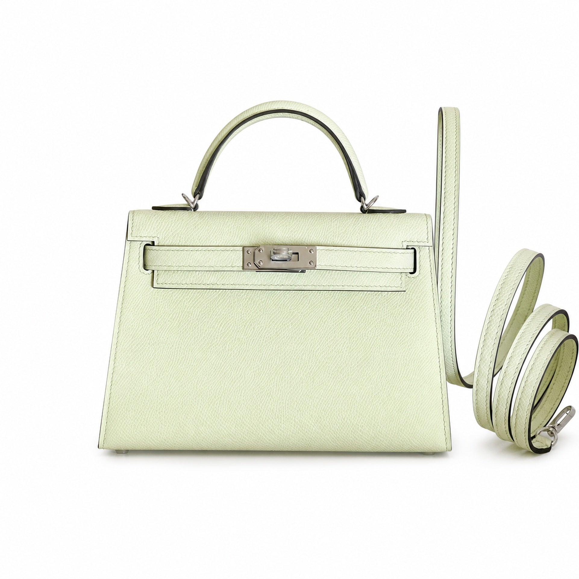 Hermès Mini Kelly Sellier II 19 Vert Fizz Epsom Calf Leather Palladium Hardware