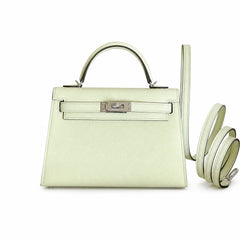 Hermès Mini Kelly Sellier II 19 Vert Fizz Epsom Calf Leather Palladium Hardware