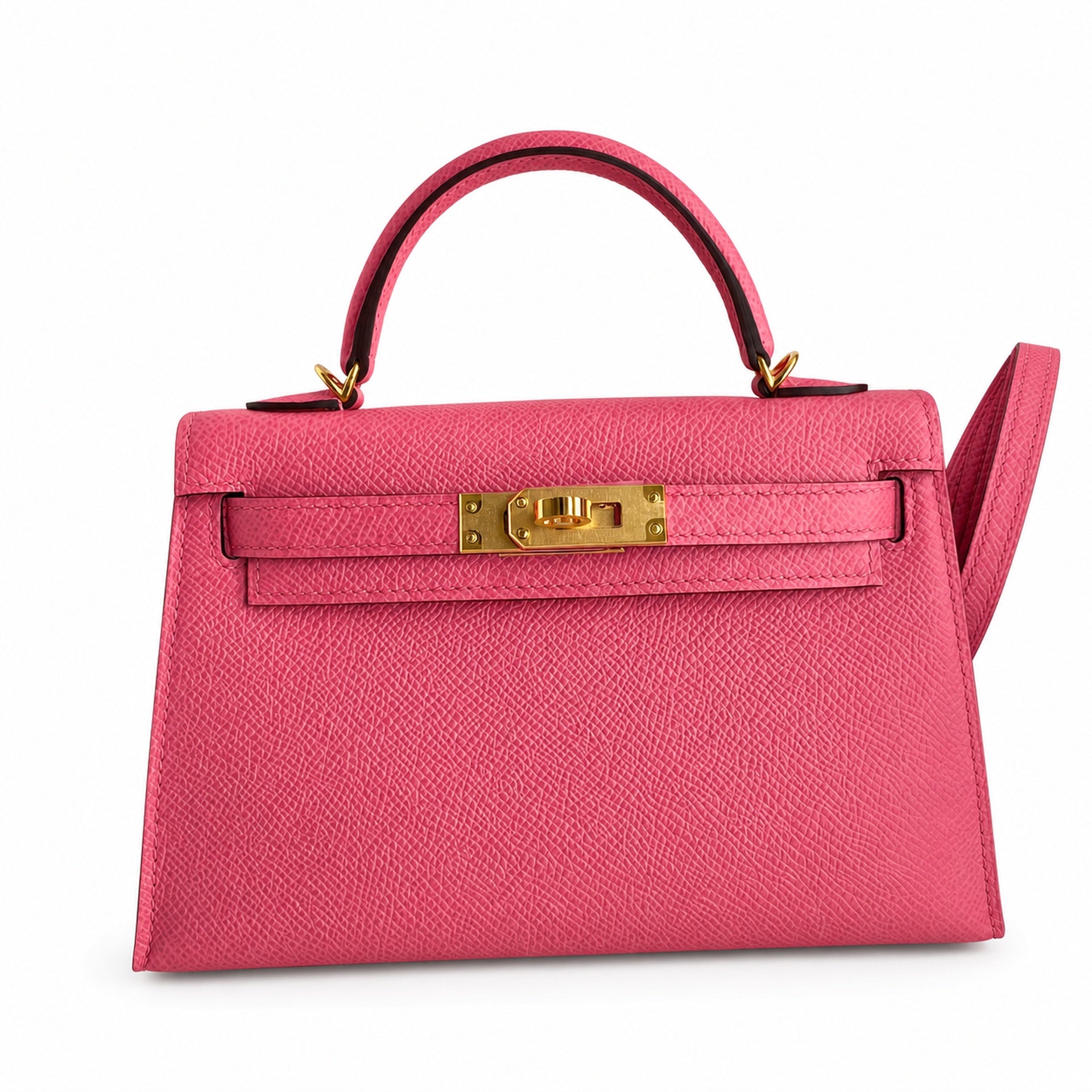 Hermès Kelly Sellier 19 Rose Confetti Epsom Calf Leather Gold Hardware