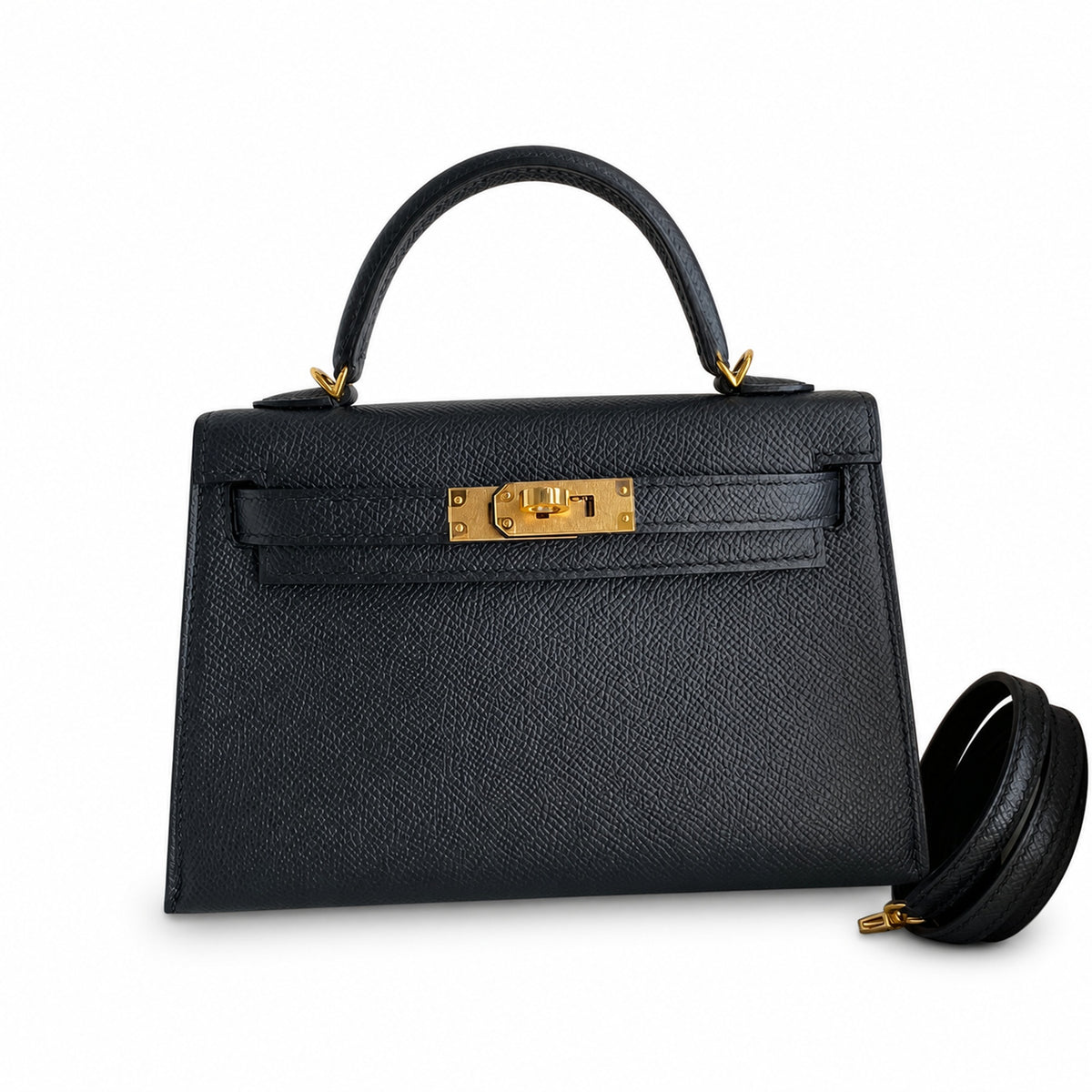 Hermès Mini Kelly II 19cm Noir Epsom Calf Leather Gold Hardware