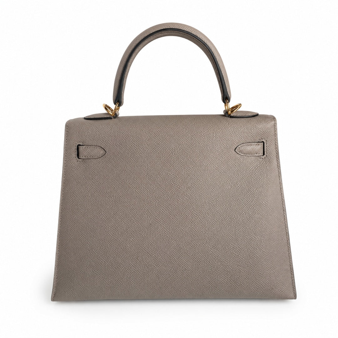 Hermès Mini Kelly II 25cm Gris Asphalte Epsom Calf Leather Gold Hardware