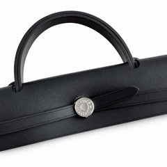Hermès Herbag Zip 31 Berline Ecru Toile Quadrille / Noir Vache Calf Leather Palladium Hardware