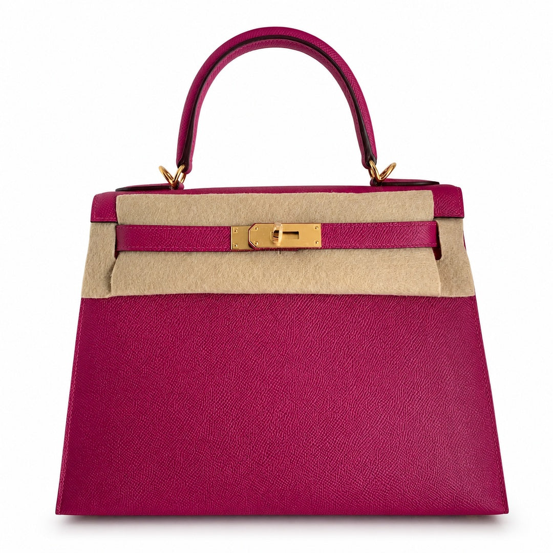 Hermès Mini Kelly II 28cm Rose Pourpre Epsom Calf Leather Gold Hardware